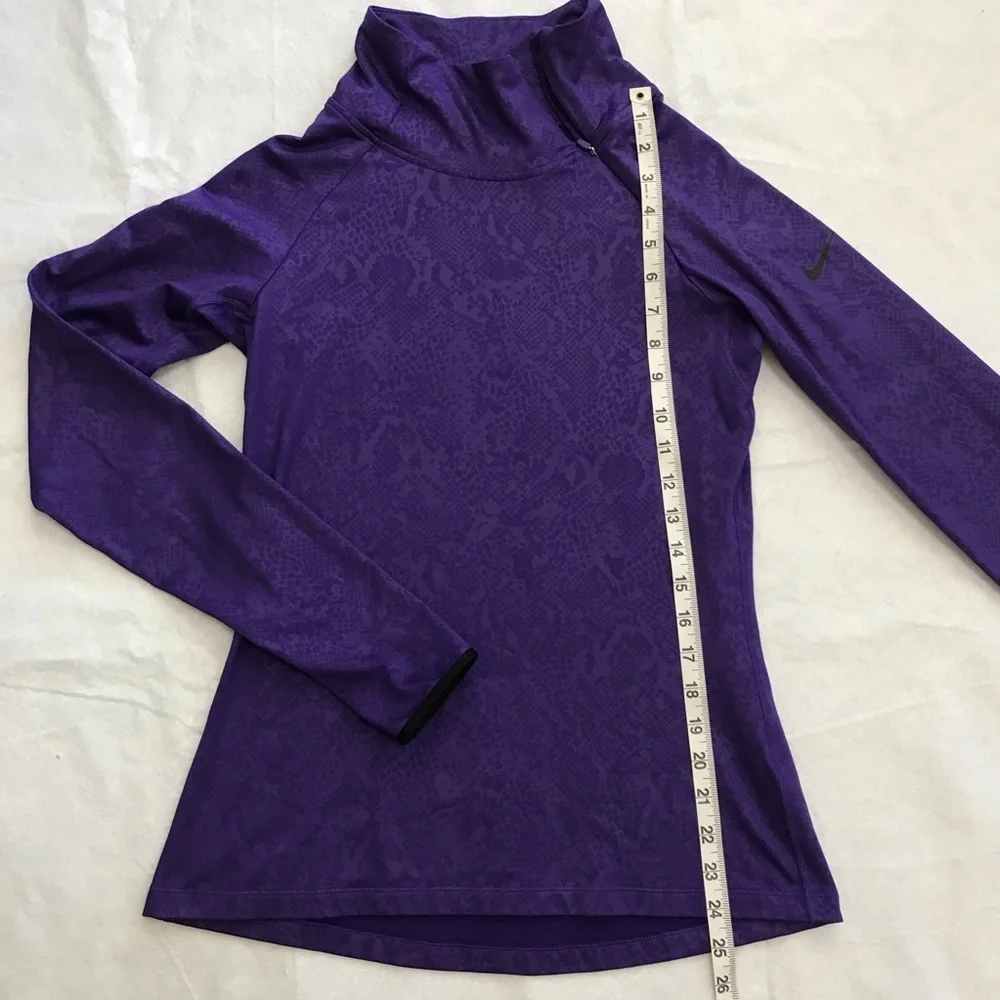 Nike Pro Half Zip Purple Running Thumb Hole Top
